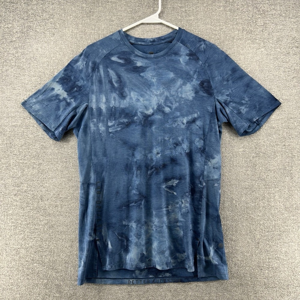 Lululemon Always Agile Short Sleeve T Shirt Men Sz Medium Diamond Dye True Blue